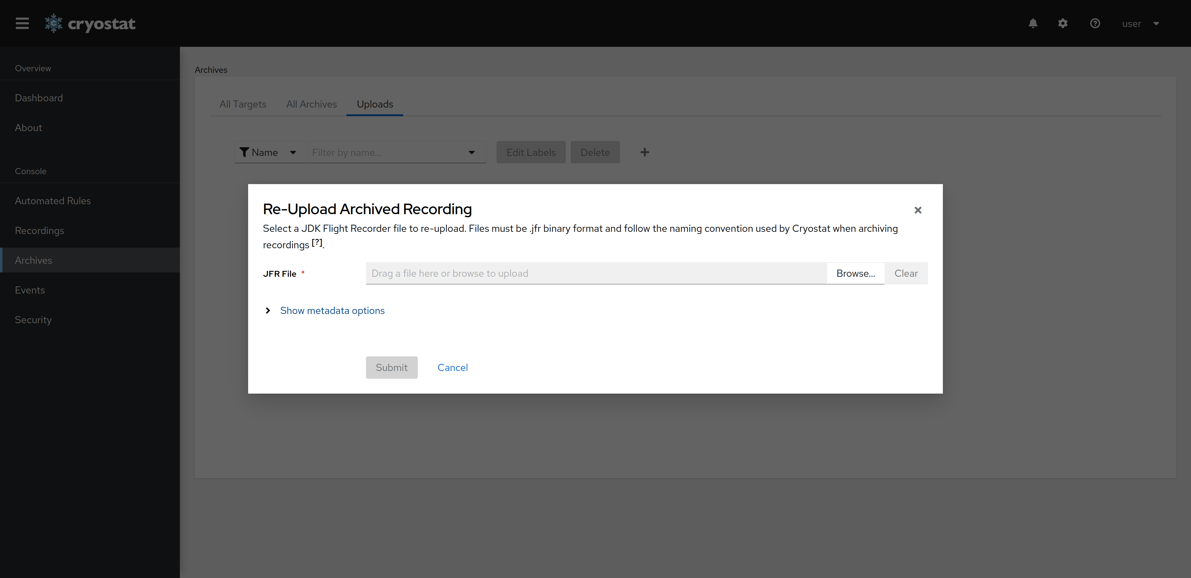 Select the Recording to Upload